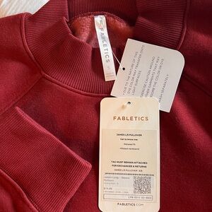 Fabletics Women's Burgundy Crew Neck James Pullover